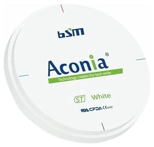 Диск диоксида циркония Chengdu Besmile Biotechnology Aconia, белый ST, 98x25