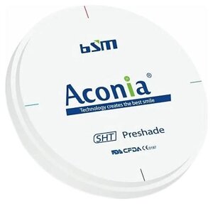 Диск диоксида циркония Chengdu Besmile Biotechnology Aconia, SHT, оттенок A1, 98x12