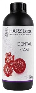 Фотополимер HARZ Labs LLC Dental Cast Cherry для LCD/DLP принтеров, 1 л, выгораемый