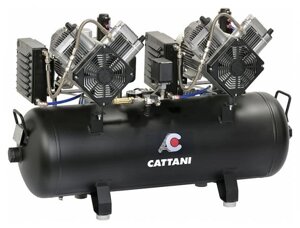 Компрессор Cattani на 5-6 установок, 2 двигателя по 2 цилиндра, 2 осушителя