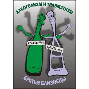 Плакат "Алкоголизм и травматизм - братья близнецы! Бумага ламинированная, 1 л.)