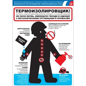 Плакат "Безопасность при производстве термоизоляционных работ"Бумага ламинированная, 1 л.)
