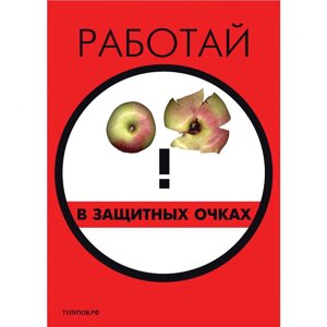 Плакат "Работай в защитных очках"Бумага ламинированная, 1 л.)