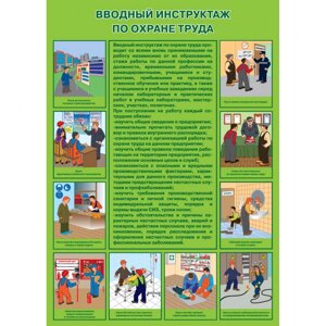 Плакат "Вводный инструктаж по охране труда"Бумага ламинированная, 1 л.)