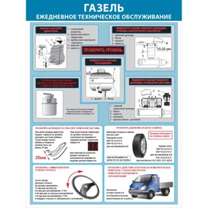 Стенд "Газель. Ежедневное техническое обслуживание СТ126 (Пластик 1000 х 750 х 3)