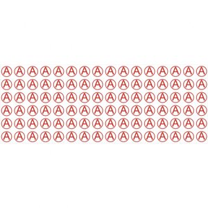Знак "А" для идентификации аварийных светильников (Пленка 40 х 40) - комплект из 96 штук