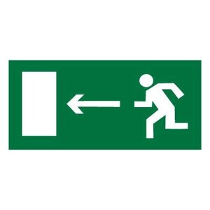 Знак E04 Направление к эвакуационному выходу налево ГОСТ 12.4.026-2015 (Пластик 150 х 300)