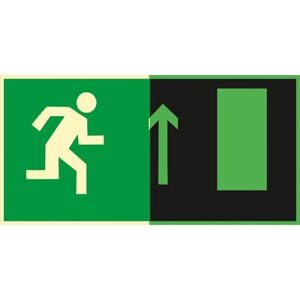 Знак E11 Направление к эвакуационному выходу прямо ГОСТ 34428-2018 (Фотолюминесцентный Пластик 150 x 300)