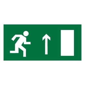 Знак E11 Направление к эвакуационному выходу прямо (правосторонний) ГОСТ 12.4.026-2015 (Пленка 150 х 300)