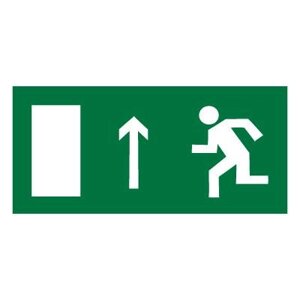 Знак E12 Направление к эвакуационному выходу прямо (левосторонний) ГОСТ 12.4.026-2015 (Пленка 150 х 300)