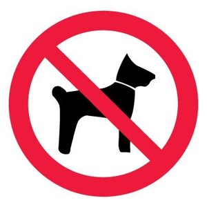 Знак P14 Запрещается вход (проход) с животными ГОСТ 12.4.026-2015 (Пленка 200 х 200)