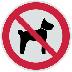 Знак P14 Запрещается вход (проход) с животными ГОСТ 12.4.026-2015 (Световозвращающий Пленка 200 х 200)