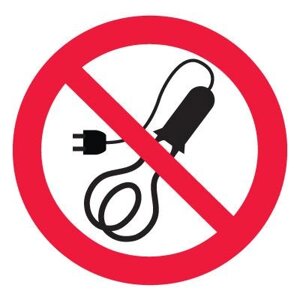Знак P21-1 Запрещается пользоваться электронагревательными приборами ГОСТ 12.4.026-2015 (Пленка 200 х 200)