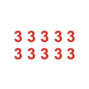 Знак T306-3 Цифры (3,3,3,3,3,3,3,3,3,3) (Пленка 100 х 200)