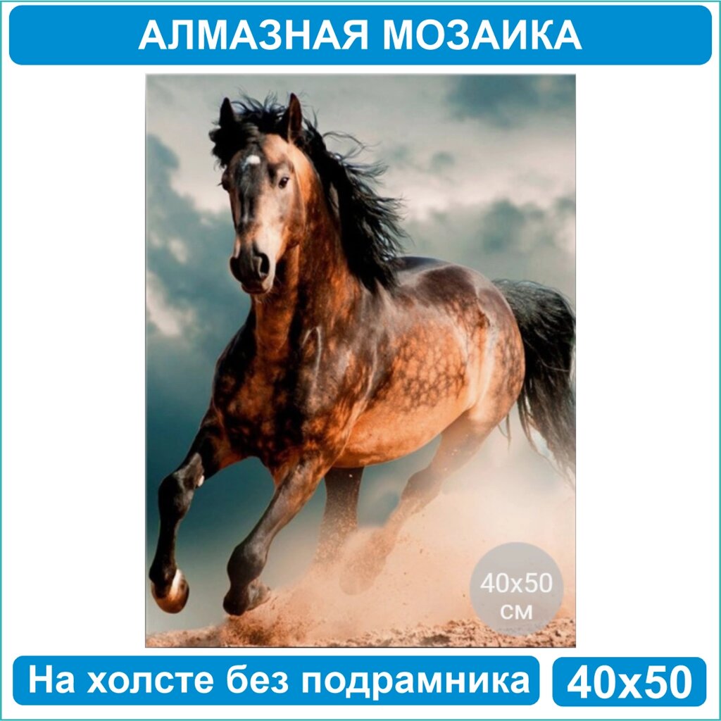 Алмазная мозаика Конь 40х50 Без подрамника от компании L-Shop - фото 1