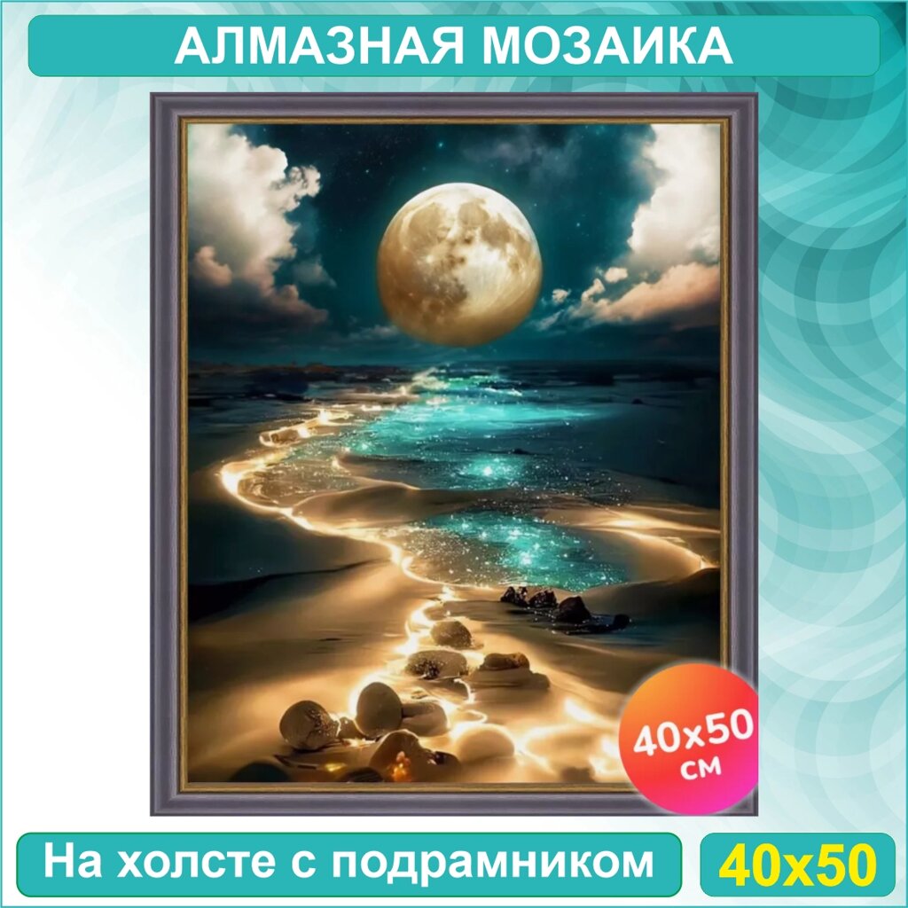 Алмазная мозаика "Загадочная луна" (40х50) от компании L-Shop - фото 1