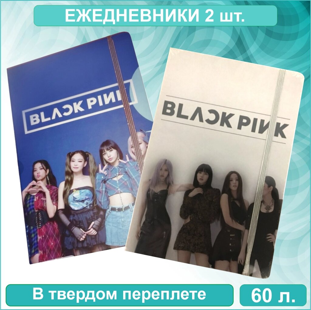 Ежедневники "Black Pink" 2в1 (2х60 листов А5) White & Blue от компании L-Shop - фото 1