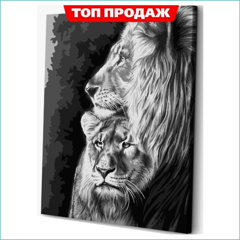 Картина по номерам (40х50) "Лев и львица" от компании L-Shop - фото 1