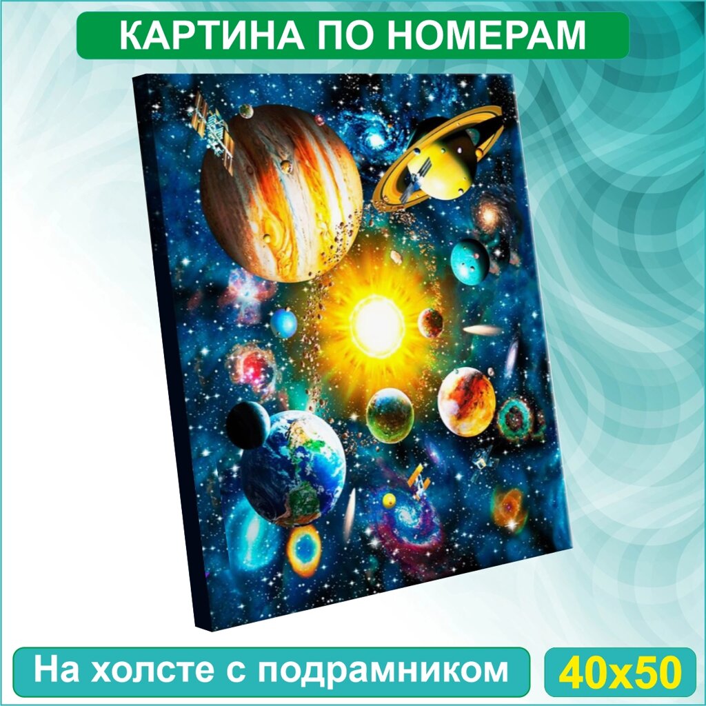 Картина по номерам "Космос. Планеты нашей галактики" (40х50) от компании L-Shop - фото 1