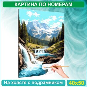 Картина по номерам "Река в ущелье Алма-Арасан"40х50)