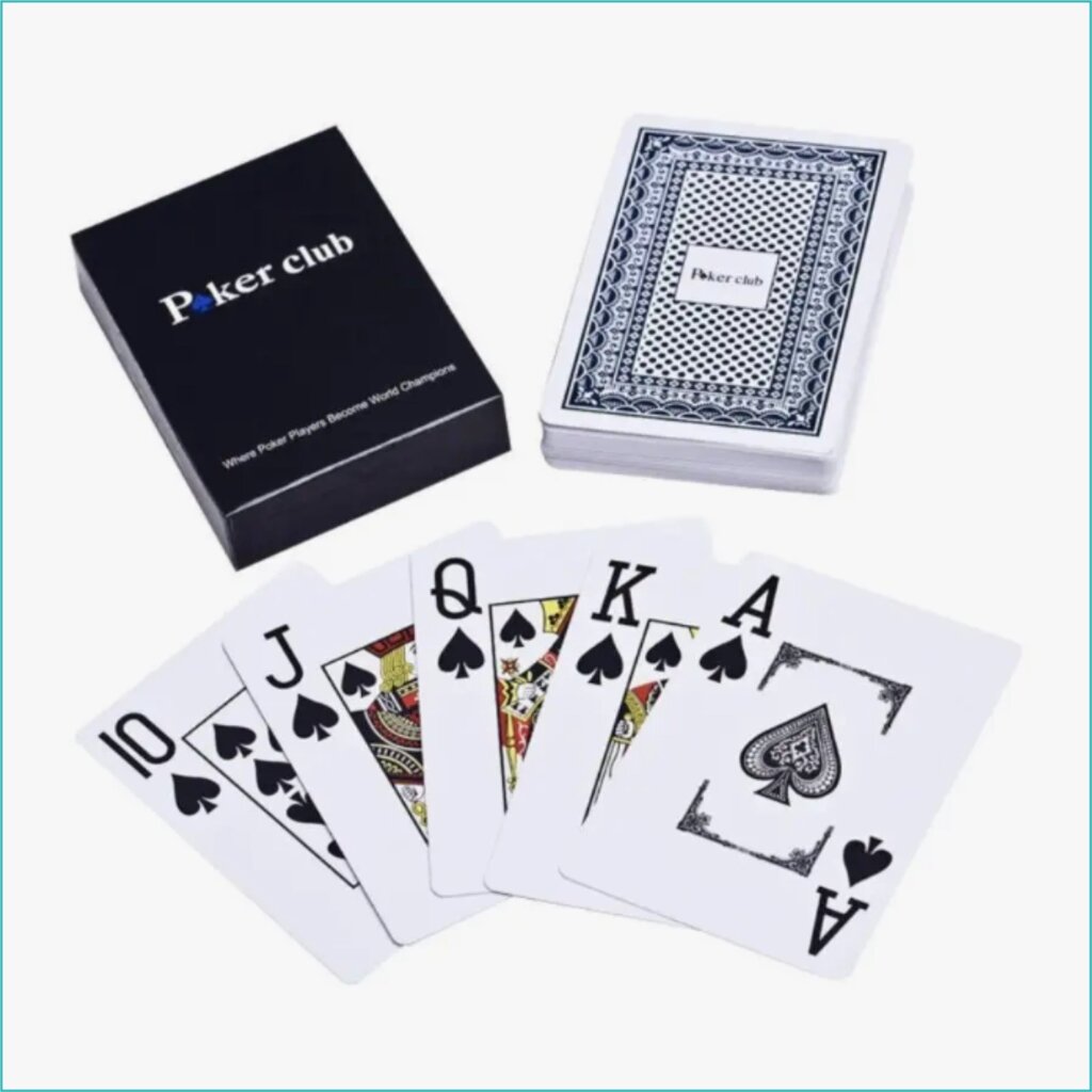 Карты игральные для покера "Poker Club" Blue (пластиковые 54 шт.) от компании L-Shop - фото 1