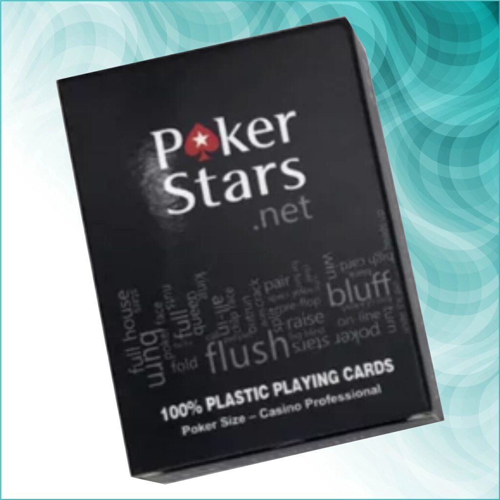 Карты игральные для покера "Poker Stars" Black (пластиковые 54 шт.) от компании L-Shop - фото 1