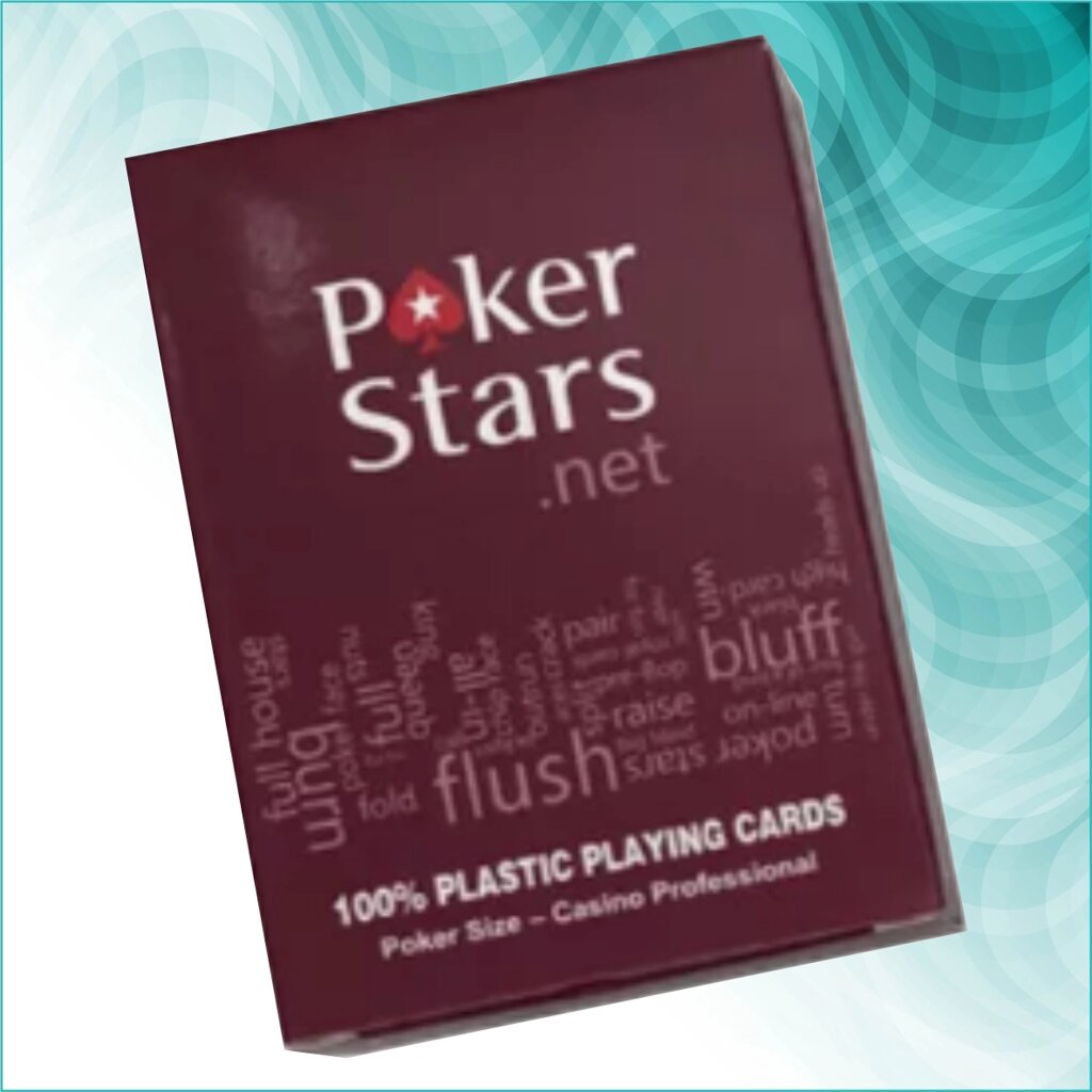 Карты игральные для покера "Poker Stars" Red (пластиковые 54 шт.) от компании L-Shop - фото 1