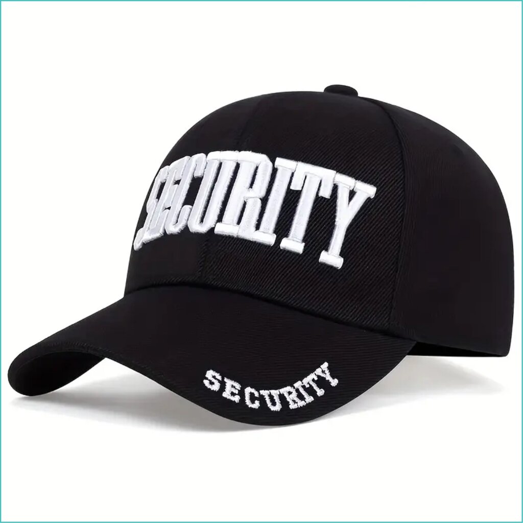 Кепка-бейсболка "Security" черная (белая вышивка) от компании L-Shop - фото 1