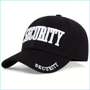 Кепка-бейсболка "Security" черная (белая вышивка)