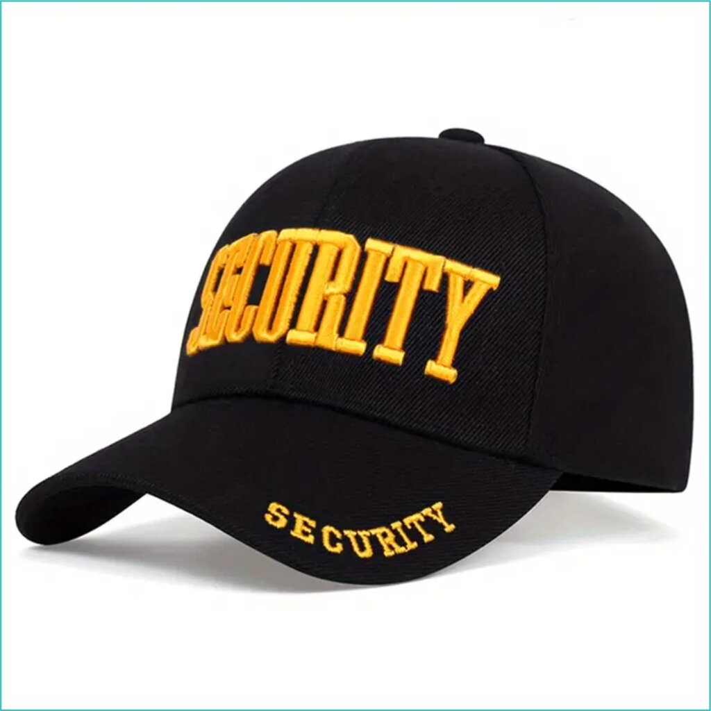 Кепка-бейсболка "Security" черная (золотая вышивка) от компании L-Shop - фото 1