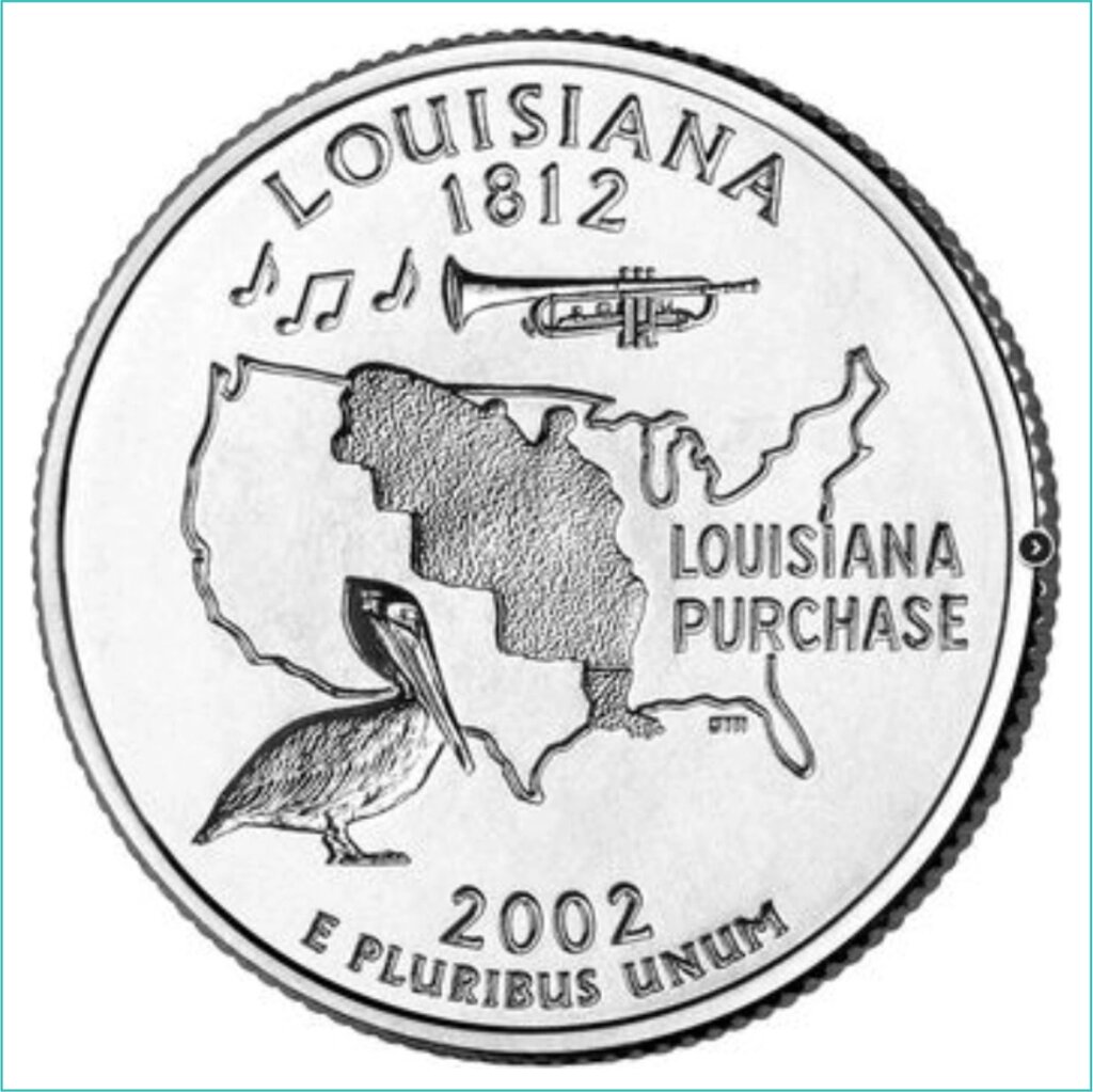 Монета "Луизиана - Louisiana" 25 центов (США) 2002 от компании L-Shop - фото 1