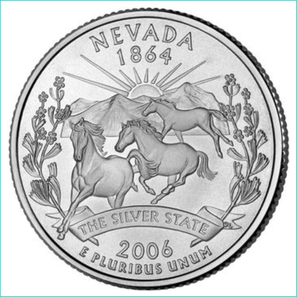 Монета "Невада - Nevada" 25 центов (США) 2006 от компании L-Shop - фото 1