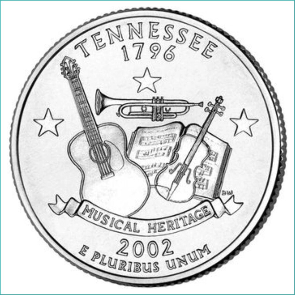 Монета "Теннеси - Tennessee" 25 центов (США) 2002 от компании L-Shop - фото 1