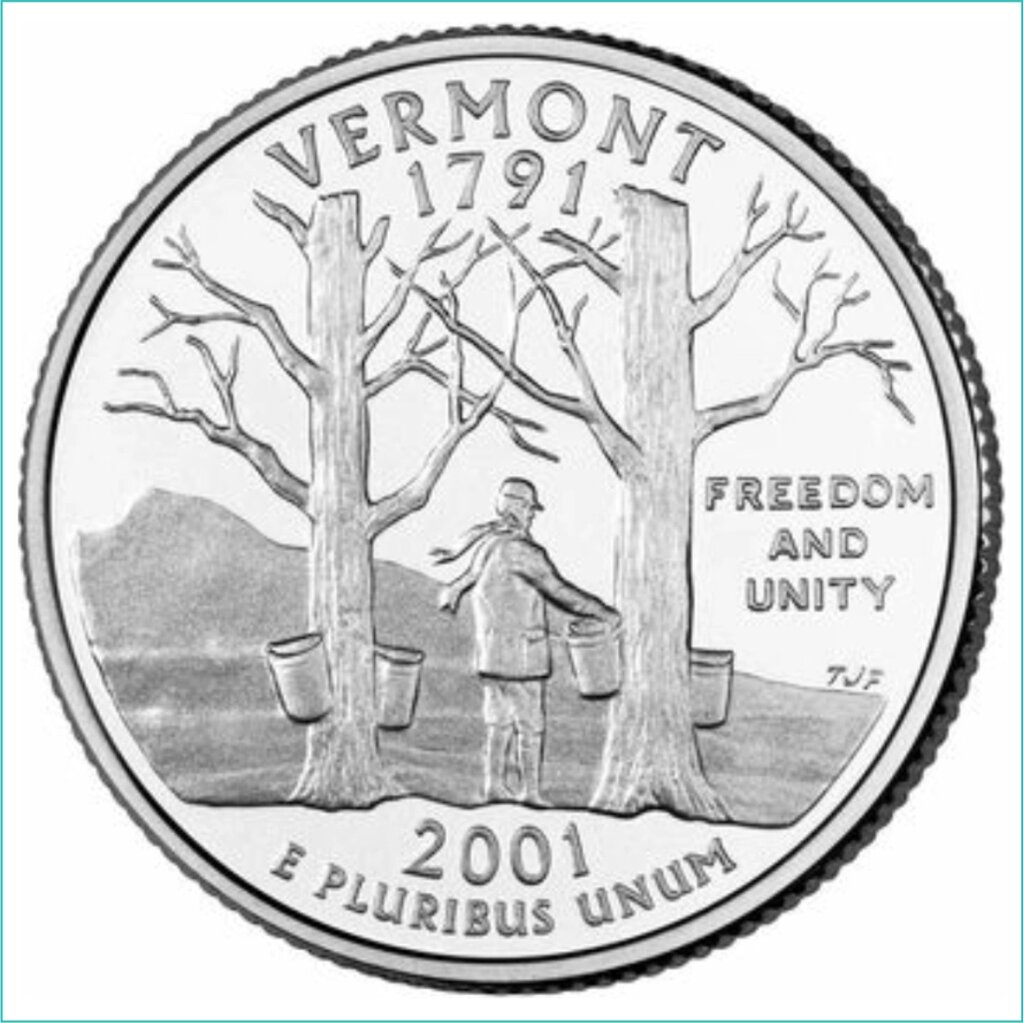 Монета "Вермонт - Vermont" 25 центов (США) 2001 от компании L-Shop - фото 1