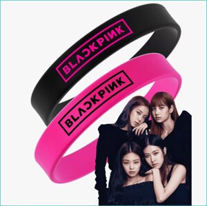 Парные силиконовые браслеты "Black Pink (K-Pop) Размер 16-22см.)