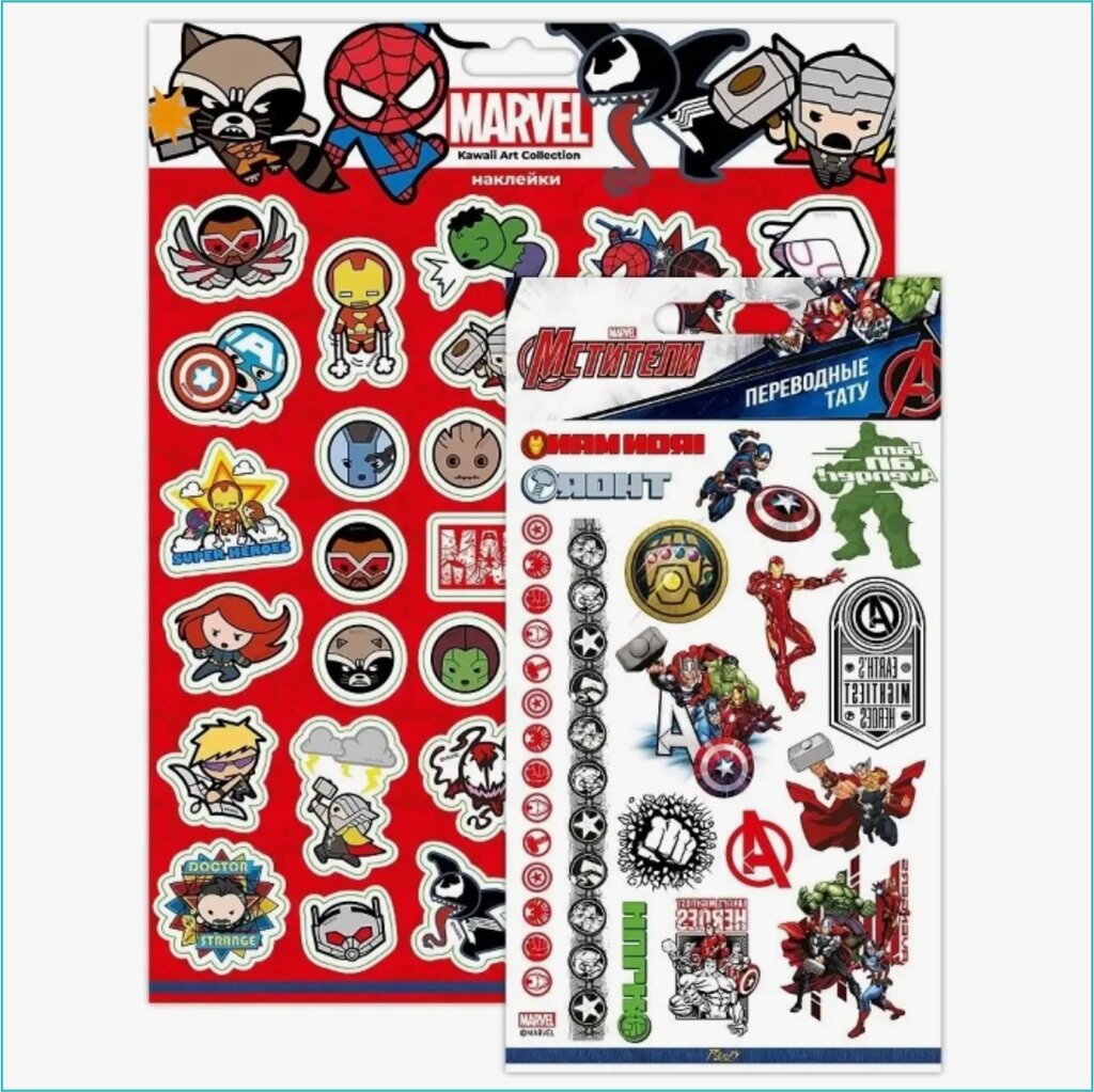 Переводные наклейки-татуировки для детей "Мстители" (Marvel) от компании L-Shop - фото 1