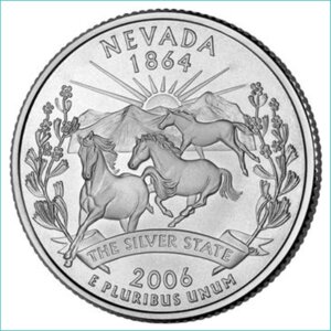 Монета "Невада - Nevada" 25 центов (США) 2006