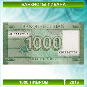 Банкнота 1000 ливров (Ливан 2016)