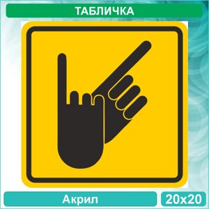 Табличка "Зона оказания услуги сурдоперевода" (Акрил 20х20)