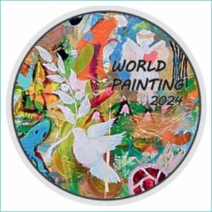 Монета "World painting" 200 тенге 2023 Казахстан (в блистере)