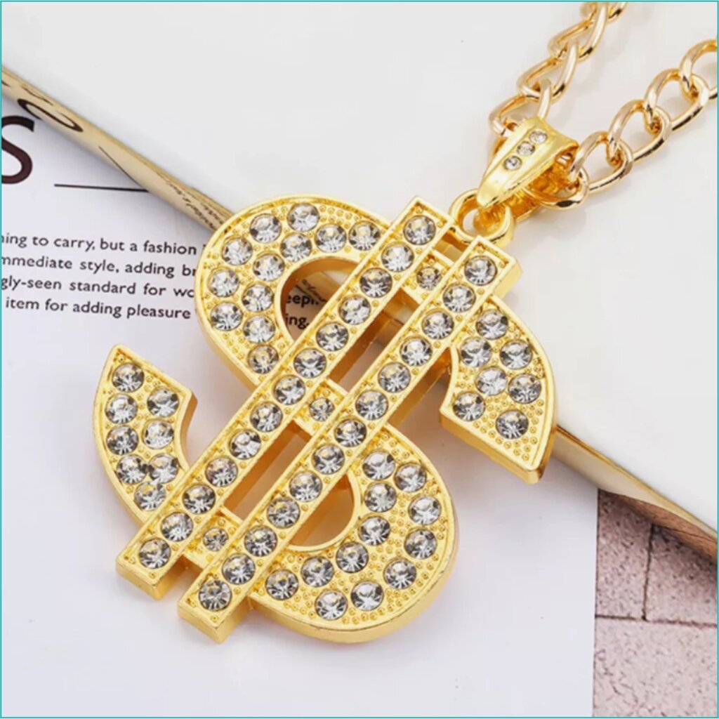 Подвеска (кулон) с цепочкой "$" (Доллар - Dollar) Gold от компании L-Shop - фото 1