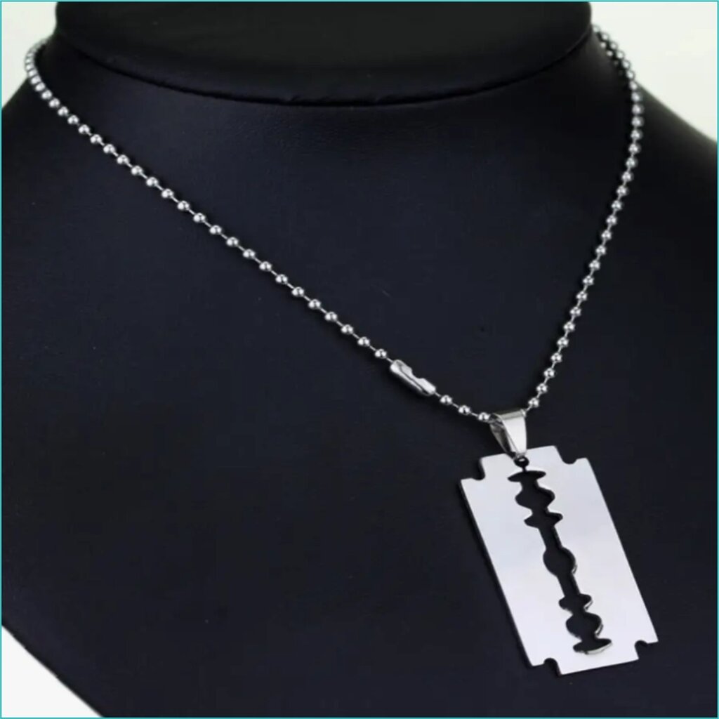 Подвеска с цепочкой "Лезвие бритвы" (Silver) от компании L-Shop - фото 1