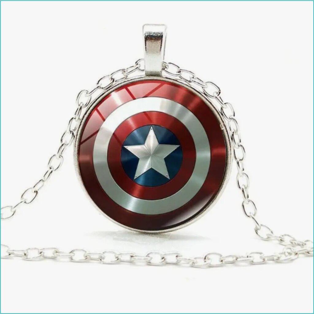 Подвеска "Щит Капитана Америка" (Мстители Marvel) c цепью от компании L-Shop - фото 1