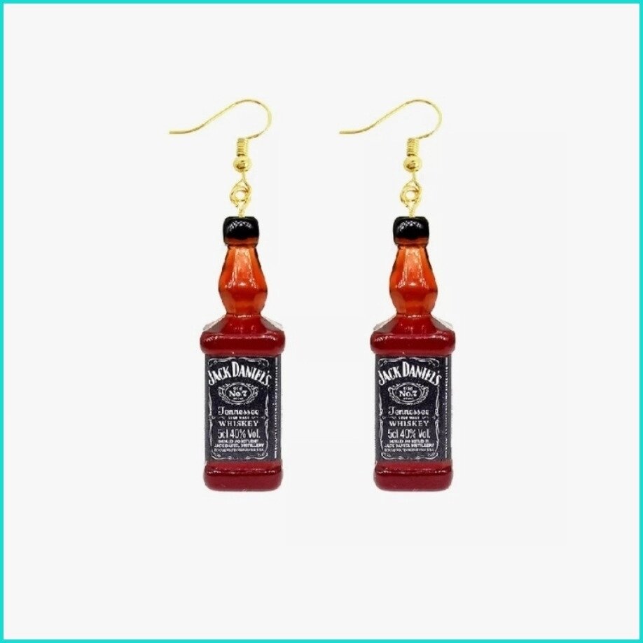 Серьги "Jack Daniels - Джек Дэниелс" от компании L-Shop - фото 1