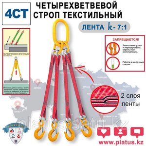 4СТ 25,0/9000 Четырехветвевой строп текстильный