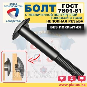 Болты М12 х 50-120 мм ГОСТ 7801-81 кл 5.8 (без покрытия) С УСОМ